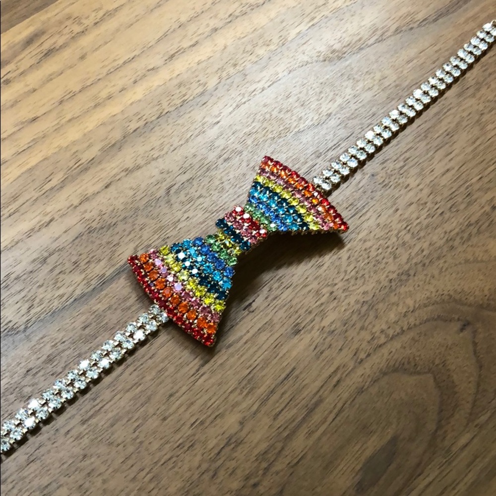 Only 2 Left!! Rainbow Crystal Bow Tie Chocker! - Picture 5 of 6